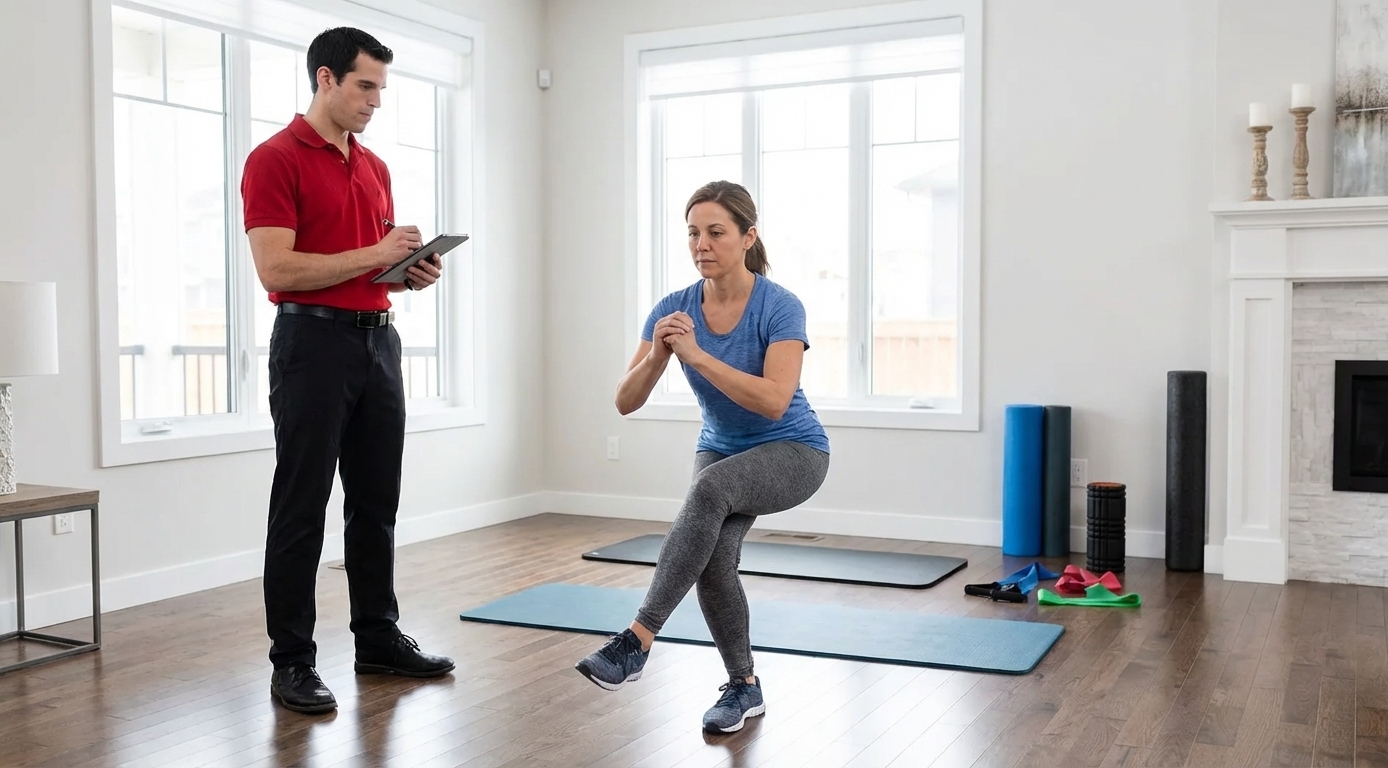 Patient working with a provider at a performance physical therapy clinic in Forest