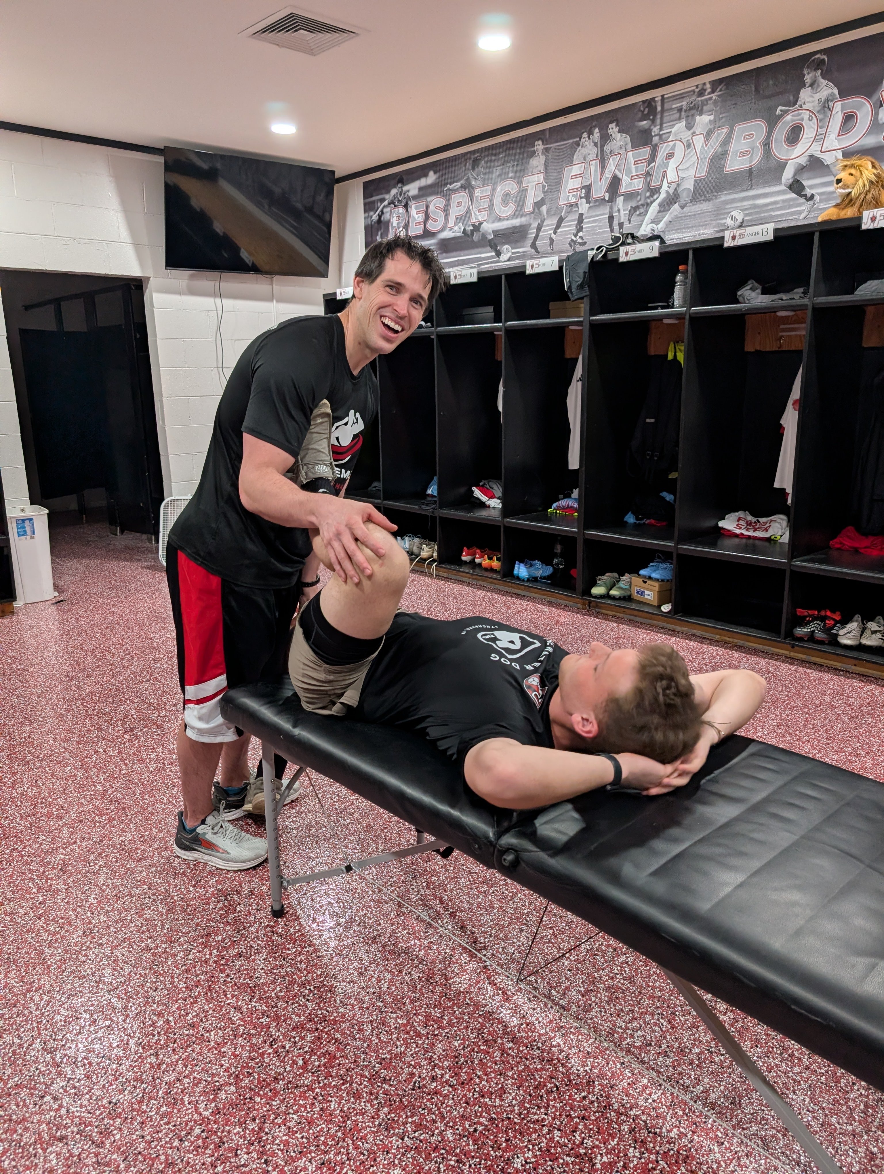 Patient receiving manual therapy at a performance physical therapy clinic in Forest, VA